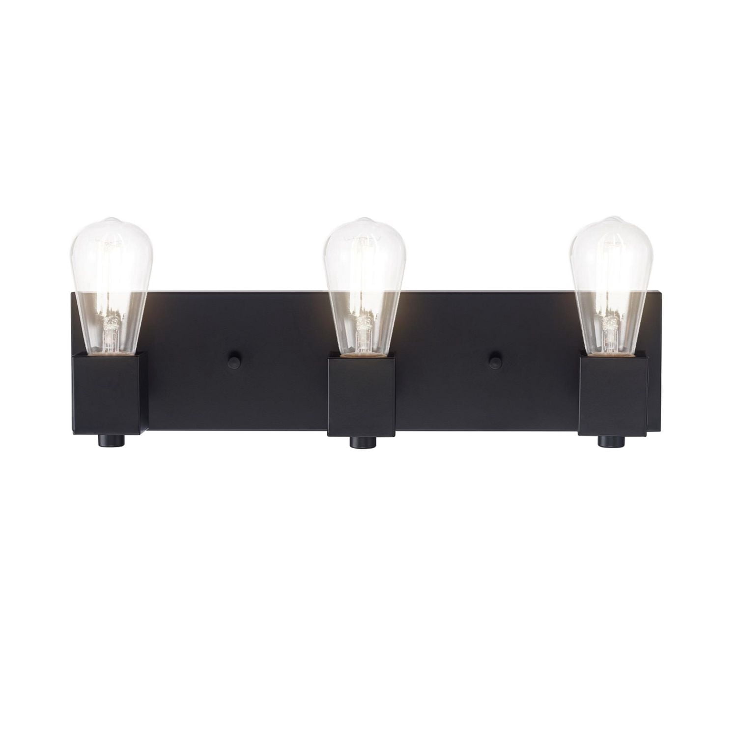 Globe Electric 18" 3-Light Matte Black Vanity Light, Minimalist Style, LED or Incandescent Bulbs Required