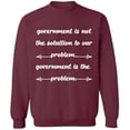 thumbnail image 2 of OXI Crewneck Sweatshirt - Government is The Problem, Basic Casual Sweatshirts for Men's and Women Fleece Sweatshirt Long Sleeve - Maroon Medium, 2 of 2