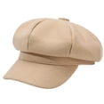 thumbnail image 3 of Hats for Women Vintage Denim Newsboy Cap 8-Panel Flat Visor Beret with Button for Fall Winter, 3 of 4