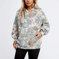 thumbnail image 2 of Women's Hoodie Camo Maple Leaf Print Long Sleeve Oversized Hooded Sweatshirt 2025 Fall Winter Warm Comfy Tops with Pocket, 2 of 4
