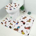 thumbnail image 2 of Dachshund Footprint Bone Bathroom Rugs Sets 3 Piece,Toilet Cover Set,Absorbent Non Slip Bathroom Mats Sets with U-Shaped Contour Rug Toilet Rug Set, 2 of 5