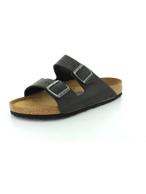 Unisex Arizona Black Oiled Leather Sandals - 7-7.5 B(M) US Women