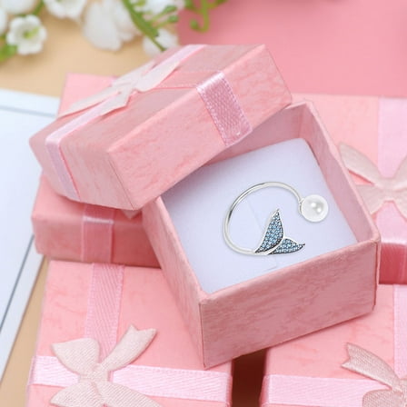 LEORX 12Pcs Empty Jewelry Boxes Decorative Jewelry Storage Pink Paper for Women