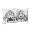 thumbnail image 6 of Ambesonne Black White Throw Pillow Cover 2 Pack, Angry Wild Leopard, 20", Amber White and Black, 6 of 6