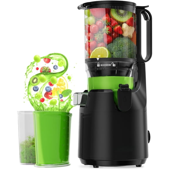 Aeitto Juicer Machines, Cold Press Juicer, 5.3" Extra Large Feed Chute for Whole Vegetables & Fruits, High Juice Yield Juice Maker,  1.7L Large Capacity Slow Masticating Juicer