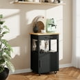 thumbnail image 2 of Walsunny Kitchen Island on Wheels with Storage, Kitchen Cart with Drawer and Countertop, Single Door Rolling Storage Cabinet Black, 2 of 7