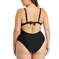 thumbnail image 4 of NIEWTR Women's Plus Size One Piece Swimsuit Colorblock Scoop Neck Shorts Monokini(Black,L), 4 of 7