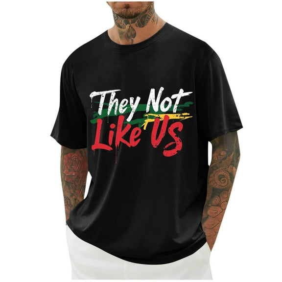 Summer Savings Miqool Mens They Not Like Us T Shirts Casual Loose Fit Crew Neck Short Sleeve Tee Tops (Also Available in Big & Tall)