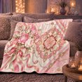 thumbnail image 6 of Romantic Peonies White Flowers Jeweled, Cozy Botanical Garden Scene, Warm Flannel Blanket for Sunroom and Reading Nook, Garden Lovers Valentine's Day Gift, Artistic Home Decor, 6 of 9