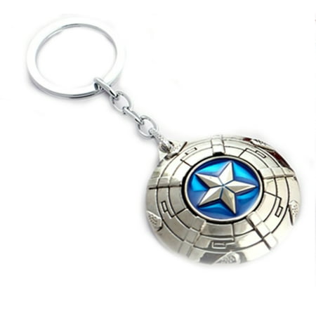 - Superheroes Marvel Comics Captain America Civil War Shield Logo Keychain for Autos, Home or Boat with Gift Box