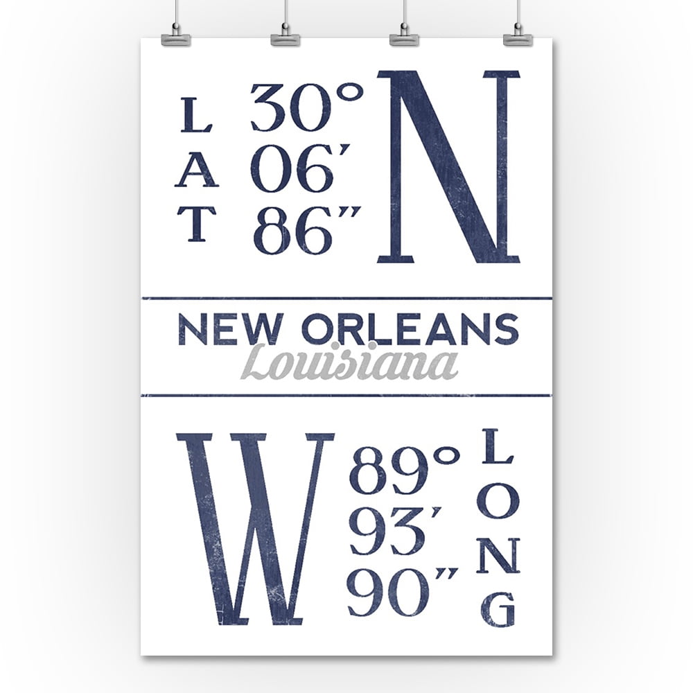 Louisiana Blue 36x54 Giclee Gallery Print, Wall Decor Travel Poster Established Date New Orleans