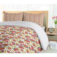 thumbnail image 5 of Ambesonne Fruits Duvet Cover Sets, Watermelon Slices Bananas, 2-Queen, Coral White Yellow, 5 of 7
