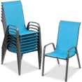 thumbnail image 6 of LAZY BUDDY Patio Dining Chairs Set of 8 with Armrests, Stackable Outdoor Chairs Set, Metal Frame & Textilene Fabric, for Lawn, Garden, Yard, Poolside, 6 of 9