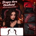 thumbnail image 2 of Devil Horns Headband Red Cosplay Dragon Horn Hair Hoop Gothic Dress Up Headpiece for Halloween Party Carnival Costume (Red), 2 of 5
