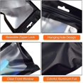 thumbnail image 4 of 100 Uds. Bolsas resellables a prueba de olores, 7*10cm/3*4 pulgadas bolsas de papel de aluminio reutilizables bolsa plana para almacenamiento de alimentos para favores de fiesta, negro esquí esquí Gafas de esquí, 4 of 5