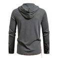thumbnail image 4 of pstuiky camisas de manga larga para hombre, Top informal con capucha y cordón de manga larga de color liso a la moda para hombre camisetas de hombre m, 4 of 9