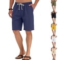thumbnail image 2 of BRANROY Mens Beach Casual Running Shorts - Drawstring Elastic Waist Summer Short Pants for Men, Perfect for Yoga, Golf, and Beach Relaxation,Army Green S, 2 of 9