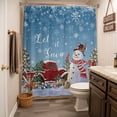 thumbnail image 5 of Xipuska Blue Snowman Christmas Shower Curtain - Water Repellent Fabric Shower Curtains Washable, Snowflake Red Truck Xmas Tree Gifts Decorative Cloth Bathroom Curtains Modern Bath Decor 72"x72", 5 of 6