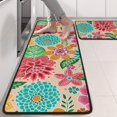thumbnail image 2 of Kitchen Rugs Sets Of 2,Pioneer Flower Floral Print Pattern Anti Fatigue Kitchen Mat Rugs Non Slip Washable,Decorative Kitchen Floor Mats for Kitchen,Sink,Laundry,17"x47"+17"x47", 2 of 5