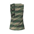 thumbnail image 5 of Xecao Jungle Green Camo USA Flag print women's scoop neck, loose-fit workout tank tops for the gym., 5 of 9