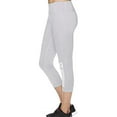 thumbnail image 2 of Reebok Womens Branded Capri Compression Athletic Pants, Grey, Small, 2 of 5