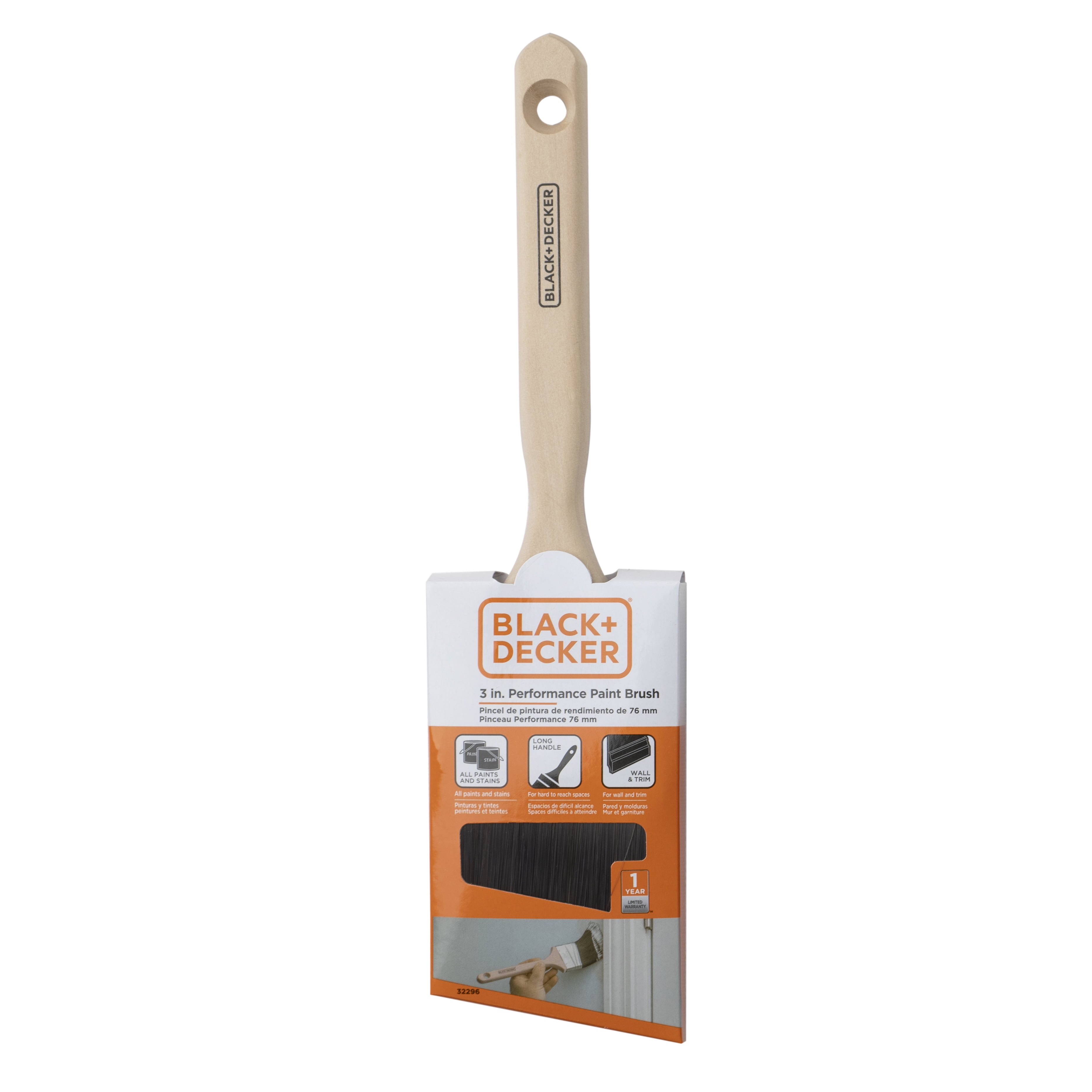 BLACK+DECKER 1 Performance TPR Angle Paint Brush 