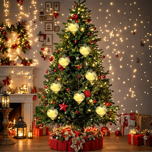 2025 Hydrangea Glass Christmas Ball Lights - Smart Dimmable LED Cluster Decor for Indoor/Outdoor (1Pc Waterproof Holiday Ceiling Orbs)