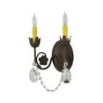 thumbnail image 2 of Meyda 117352 9.5 in. Antonia 2 Light with Crystals Wall Sconce, Rusty Nail, 2 of 5