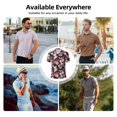 thumbnail image 6 of Daiia Rose Flowers Pattern Men’s Polo Shirts,Solid Deck Shirt,Classic Fit, Breathable Cotton Polo for Casual and Sport Wear-, 6 of 7