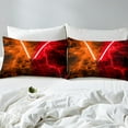 thumbnail image 3 of Erosebridal Teens Lightsaber Comforter Cover Full, Square Geometry Bedding Full Size, Orange Red, Reversible 3 Pieces, 3 of 7