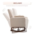 thumbnail image 4 of HOMCOM Accent Lounge Rocking Chair with Solid Curved Wood Base and Linen Padded Seat, Cream White, 4 of 9