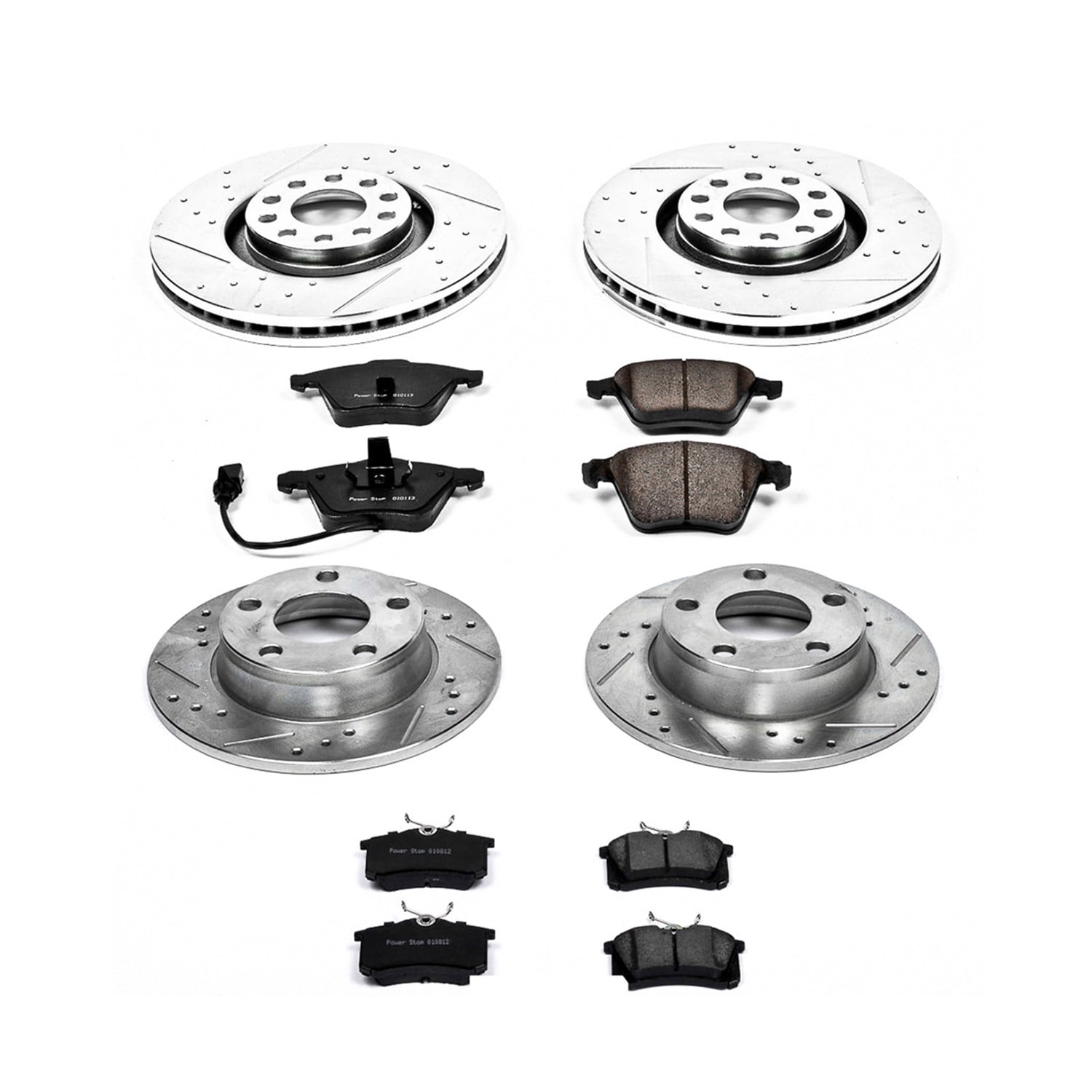 PowerStop Front and Rear Z23 Evolution Sport Carbon-Fiber Ceramic Brake Pad and Drilled & Slotted Rotor Kit Fits: AUDI Select Models K892
