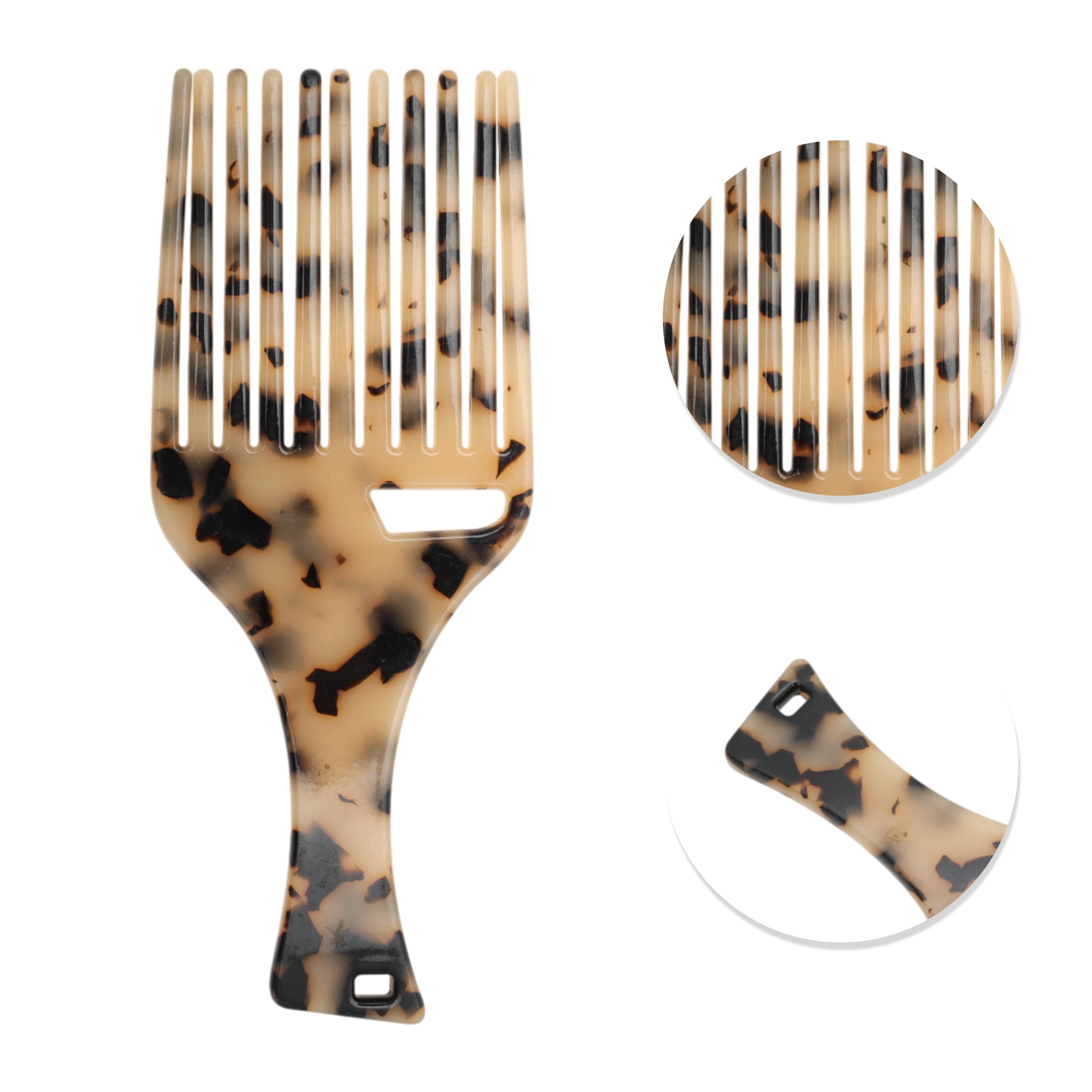 Unique Bargains 1 Pc Long Handle Hair Insert Comb for All Hair Types Styles Beige, Black