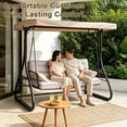 thumbnail image 7 of 63"x40" Outdoor Swing Cushion with Backrest, Memory Foam, Tie Straps, Oxford Fabric Replacement for Porch Bench 2/3 Seater, 7 of 7