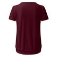thumbnail image 7 of Gbsyewxs Shirts For Women Crew Neck Short Sleeve Ruffle Solid Color Loose Summer Womens T Shirt Red, 7 of 7