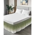 thumbnail image 4 of Sage Green Bed Skirt California King Size 16" Drop and Beige Ombre Color Gradient Ruffled Wrap Around Bed Skirts Adjustable Elastic Bedskirt Dust Ruffle for California King Size Bed, 4 of 7