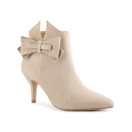 

Perphy Women s Bow Pointed Toe Stiletto Heel Ankle Boots