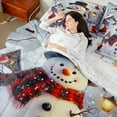 thumbnail image 5 of Castle Fairy Kids Christmas Snowman 7 Pieces Bedding Comforter Set,Cardinal Bird Full Bedding Set Lightweight,Merry Christmas Fitted Sheet Flat Sheet,Lightweight Room Decor, 5 of 9