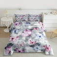 thumbnail image 3 of Manfei Cartoon Grey Pink Butterfly Bedding Comforter Set, Dreamy Watercolor Twin Comforter Sets, Teens Kids Girls Female Reversible Bedding Set, Luxury Bedroom Decor, 2pcs, 3 of 9