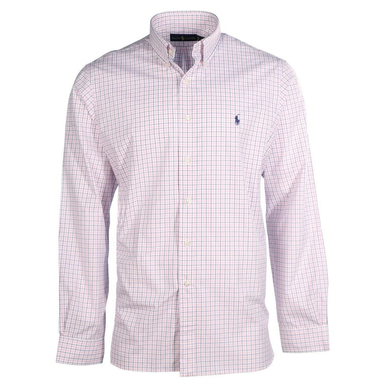 Convergeren Overredend bevestigen Polo Ralph Lauren Men's Broadcloth Checkered Button Down Shirt-White/Pink/Blue  - Walmart.com