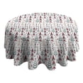 thumbnail image 4 of White Christmas Tree Pattern Round Tablecloth 60"x60",Wrinkle Wipeable Table Cloth for Kitchen Dining Room Picnic Patio Party, 4 of 6