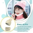 thumbnail image 3 of QualitChoice Winter Caps Decorative Hat Scarf Set Adorable Autumn Crochet Neckerchief Sports Two-piece Stylish Collar Beige 1Set, 3 of 6
