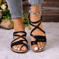 thumbnail image 5 of Viluyesy Womens Flat Sandals, Comfortable Wide Width Clip Toe Summer Beach Casual Woven Shoes Black US8.5, 5 of 9
