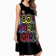thumbnail image 2 of 80s Party Girl Vintage Retro Eighties Costume Casual Sleeveless Loose Sundress Dress For Women Summer Dress Daily Woman, 2 of 4