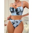 thumbnail image 4 of Women's Tie-Dye Underwear Set Including Wired Bra And T-Back Panties, 4 of 5