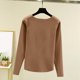 thumbnail image 5 of Suéteres para mujer,Blusa de manga larga para mujer, cuello redondo, botones delanteros, camisa informal de color liso, tela de rayón suave, ideal para uso diario y en casa, sopatenor, 5 of 8
