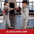 thumbnail image 3 of RDX Kids Focus Boxing Punch Mitts, Punching target, Punching pad Leather Curved Hook and Jab Target Hand Pads, Coaching Strike Shield for MMA, Red, 3 of 8