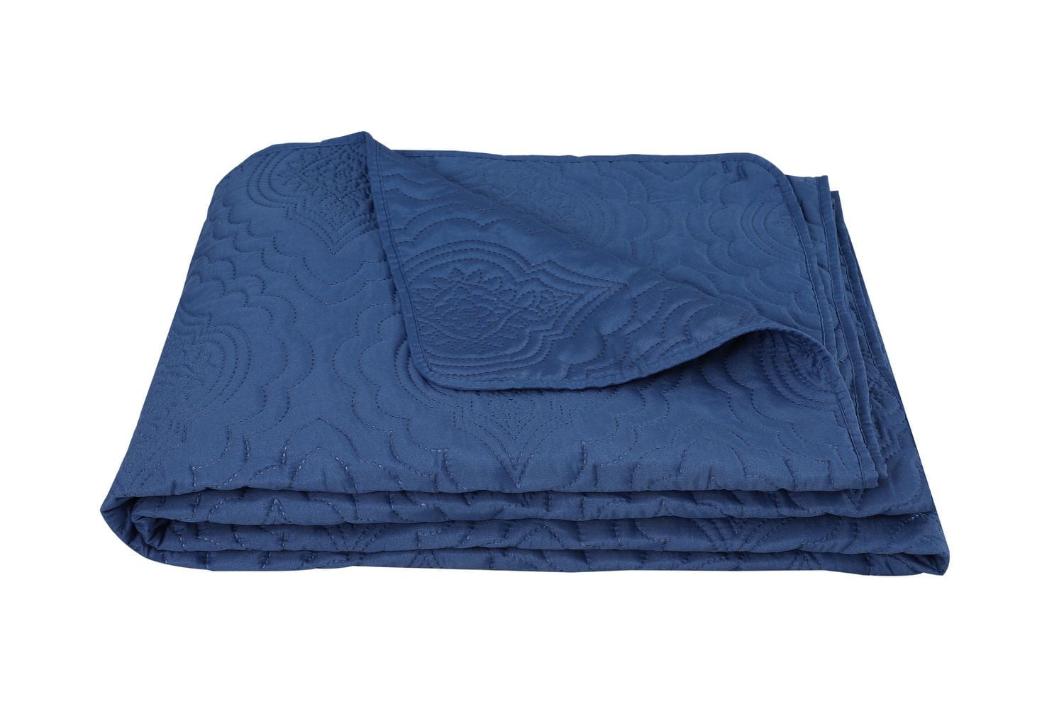 Marina Décoration Literie ultra douce avec couvre-lit en tissu Pinsonic en relief uni, bleu marine, pour l'été