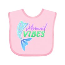 Inktastic Mermaid Vibes- mermaid tail Girls Baby Bib