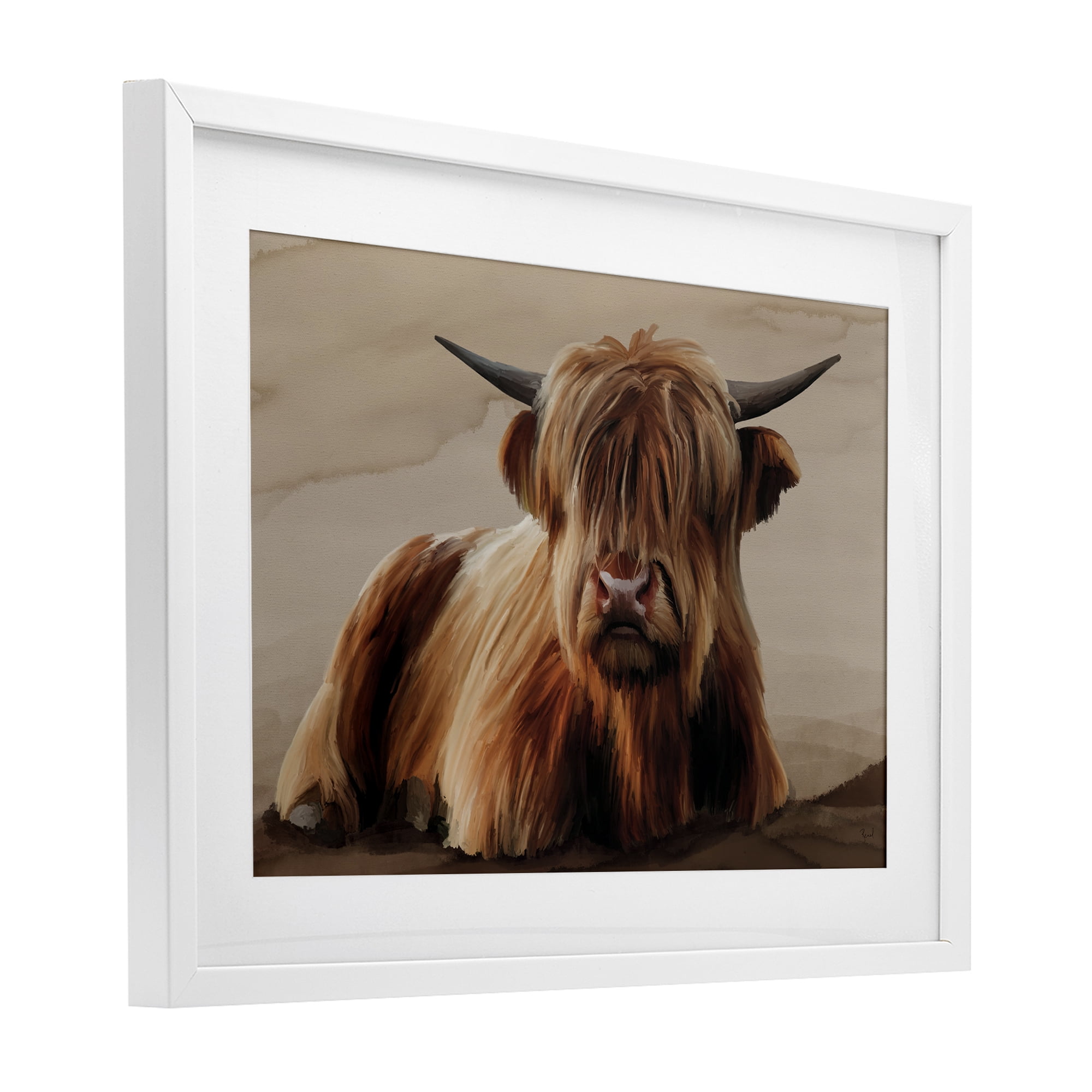 Stupell Industries Got My Hair Done Cattle White Framed Print Under Glass, design by Renel Peters